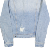 GUESS Mens Blue Denim Jacket XS Cotton Button Denim Distressed Fashion