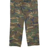 DECATHLON Lined Mens Polyester Green Camouflage Regular Straight Trousers W32