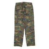 DECATHLON Lined Mens Polyester Green Camouflage Regular Straight Trousers W32