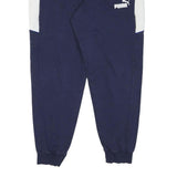PUMA Mens Joggers Navy Blue & White Slim Tapered M W34 L29 Cotton Blend