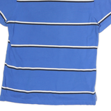 TOMMY HILFIGER Mens Blue White & Black Stripe Short Sleeve Polo Shirt S Classic