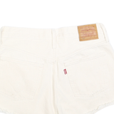 LEVI'S Womens Denim White Cut-Off Shorts S W28 Button Closure Casual Fit