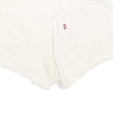 LEVI'S Womens Denim White Cut-Off Shorts S W28 Button Closure Casual Fit