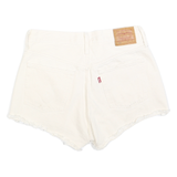 LEVI'S Womens Denim White Cut-Off Shorts S W28 Button Closure Casual Fit
