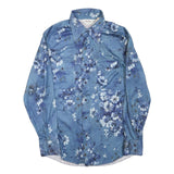WRANGLER Mens Blue Floral Print Shirt M Long Sleeve Button Closure Stylish