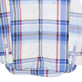 TOMMY HILFIGER Mens Blue & White Check Shirt XL Casual Classic Cotton