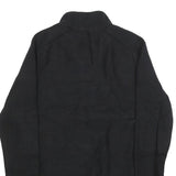 GUESS Womens Black Plain Full Zip Jumper Crew Neck Cable Knit S Soft Cotton