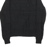 GUESS Womens Black Plain Full Zip Jumper Crew Neck Cable Knit S Soft Cotton