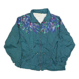 IN TRAINING Womens Green Polyester Zip Jacket L Woven Colourblock Lightweight