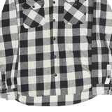 NORTHWESTERN Mens Black & White Checked Cotton Shirt XL Long Sleeve Button