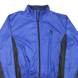 ADIDAS Womens Blue & Black Track Jacket M Polyester Blend Zip Plain Lightweight