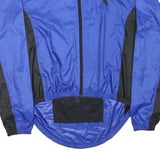 ADIDAS Womens Blue & Black Track Jacket M Polyester Blend Zip Plain Lightweight