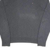 TOMMY HILFIGER Mens Grey Plain Crew Neck Basic Knit Jumper XL Cotton Blend