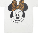 DISNEY Womens White Minnie Mouse Graphic T-Shirt S Short Sleeve Crew Neck Disney