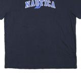 NAUTICA Mens Navy Blue Graphic T-Shirt L Short Sleeve Crew Neck Casual Cotton