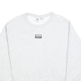 ADIDAS Womens White Crew Neck UK 16 Cotton Blend Sweatshirt Casual Sportswear