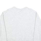 ADIDAS Womens White Crew Neck UK 16 Cotton Blend Sweatshirt Casual Sportswear