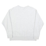ADIDAS Womens White Crew Neck UK 16 Cotton Blend Sweatshirt Casual Sportswear