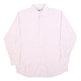 TOMMY HILFIGER Mens Pink & White Stripe Shirt L Cotton Blend Button-Down Collar