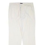 GANT Mens Linen Blend White Regular Fit Straight Leg Trousers W37 L34 Classic