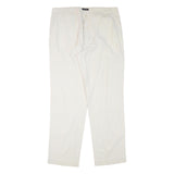GANT Mens Linen Blend White Regular Fit Straight Leg Trousers W37 L34 Classic