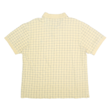 CHAPS Mens Yellow Checked Polo Shirt XL Cotton Short Sleeve Classic Fit