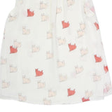 ZARA Womens White Printed Sleeveless Round Neck Top S Cat Pattern