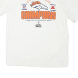 NIKE Mens White Denver Broncos Conference Champions Graphic T-Shirt L Crew Neck