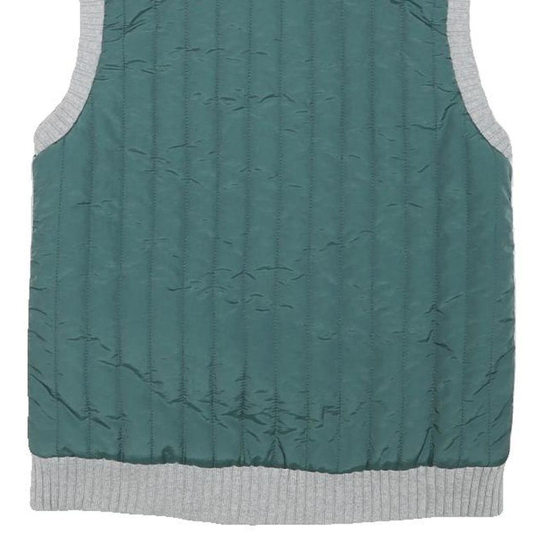 DOLCE & GABBANA Boys Green Quilted Jacket S Polyester Blend Zip Vest