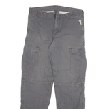 CARHARTT Mens Jeans Grey Relaxed Cargo Denim W36 L30 Workwear Utility