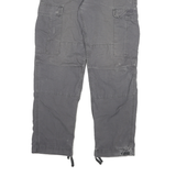 CARHARTT Mens Jeans Grey Relaxed Cargo Denim W36 L30 Workwear Utility