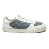 LOUIS VUITTON Womens Denim & White Synthetic Lace-Up Trainers UK 8 Designer