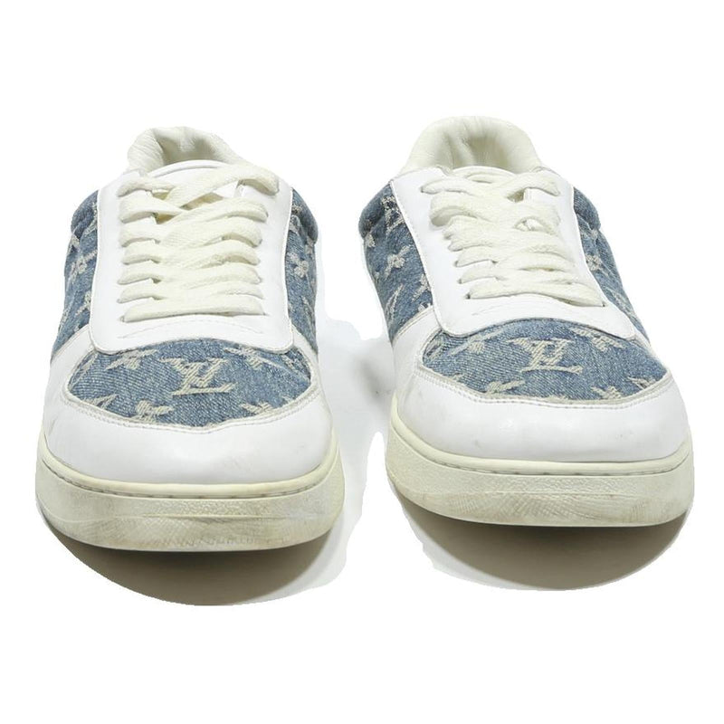 LOUIS VUITTON Womens Denim & White Synthetic Lace-Up Trainers UK 8 Designer