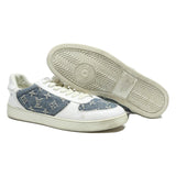 LOUIS VUITTON Womens Denim & White Synthetic Lace-Up Trainers UK 8 Designer