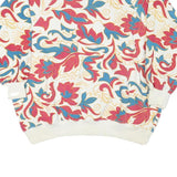 GEARING Womens White Floral Print Crew Neck Sweatshirt L Cotton Blend Casual