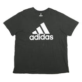 ADIDAS Mens Black Cotton T-Shirt 2XL Short Sleeve Crew Neck Logo Print