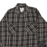 KILIMANJARO Mens Black & Cream Check Shirt XL Cotton Blend Casual Button-Up