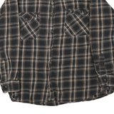 KILIMANJARO Mens Black & Cream Check Shirt XL Cotton Blend Casual Button-Up