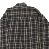 KILIMANJARO Mens Black & Cream Check Shirt XL Cotton Blend Casual Button-Up