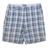 CHAPS Mens Blue & Yellow Plaid Casual Shorts XL W38 Cotton Blend Comfortable
