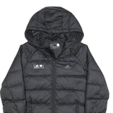 ADIDAS Womens Black Zip Hooded Puffer Jacket XS Polyester Blend Lightweight