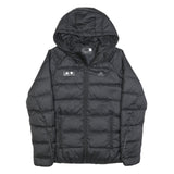 ADIDAS Womens Black Zip Hooded Puffer Jacket XS Polyester Blend Lightweight
