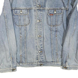 LEE Mens Blue Denim Jacket L Cotton Blend Button Closure Classic Fit Casual