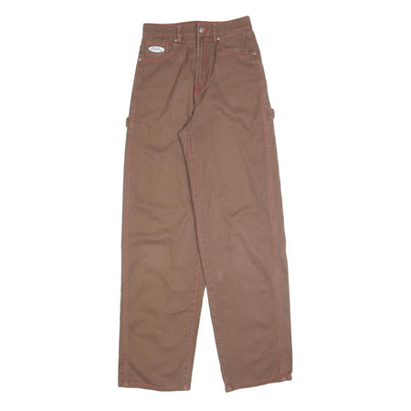 NO FEAR X H&M Womens Relaxed Brown Denim Jeans W26 L32 Casual Stylish Zip