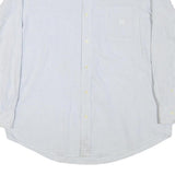 NAUTICA Mens White & Blue Striped Shirt M Classic Button Down Cotton Blend