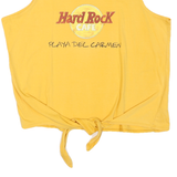 HARD ROCK CAFE Womens Yellow Playa Del Carmen Sleeveless Crew Neck T-Shirt L Tie