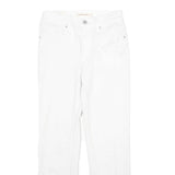 LEVI'S 724 High Rise Straight Womens White Regular Denim Raw W26 L24 Frayed Hem