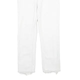 LEVI'S 724 High Rise Straight Womens White Regular Denim Raw W26 L24 Frayed Hem