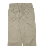 DOCKERS Mens Cotton Blend Beige Regular Straight Trousers W32 L29 Classic Casual