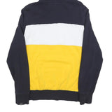 NAPAPIJRI Mens Blue & Yellow Cotton Blend Patterned Pullover Crew Neck Jumper L
